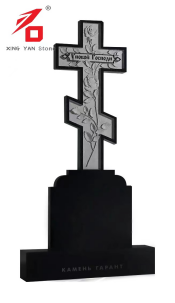 Monumentul de trandafiri de granit negru pe cruce