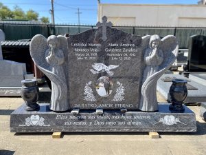 China Xingyan Double Angel în formă de înalt Granit piatră de mormânt