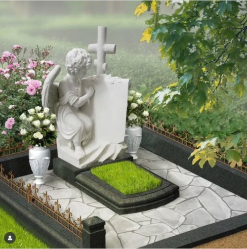 China Xingyan White Marble Angel Cross Cross