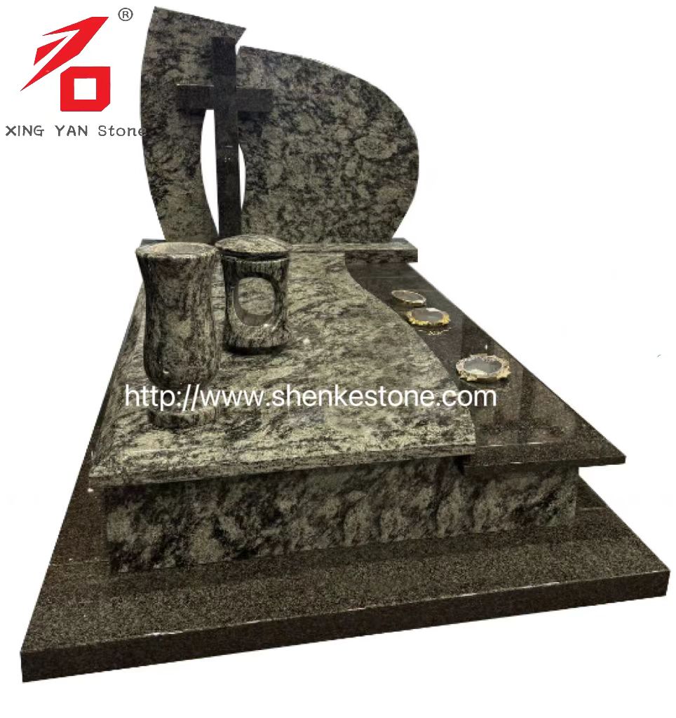 Monumentul funerar din granit verde de măsline chinezesc (cu vază)