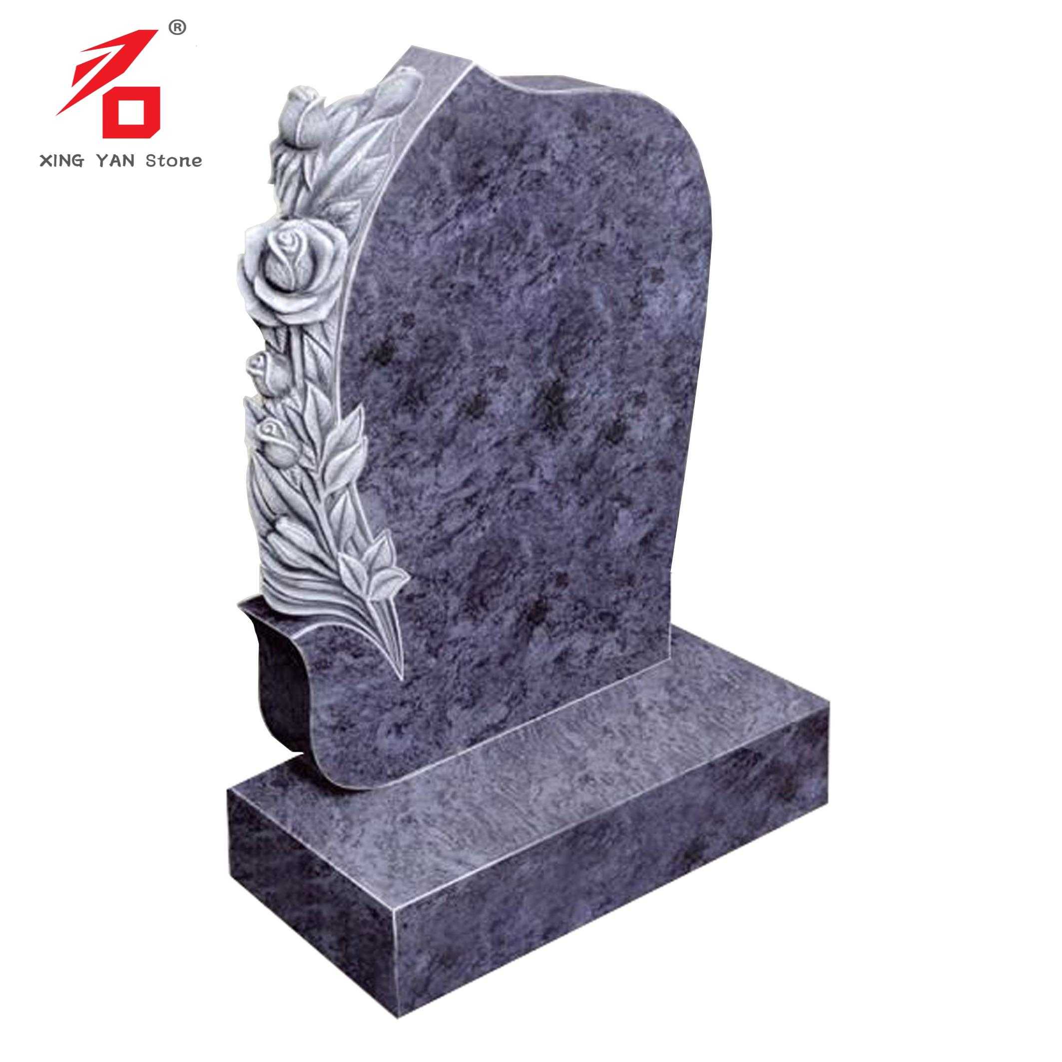 Piatră funerară cu trandafiri sculptată manual personalizat